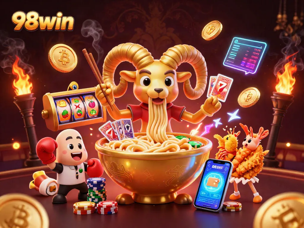 Experience thrilling action with 98win's vibrant casino characters and rich gaming elements.