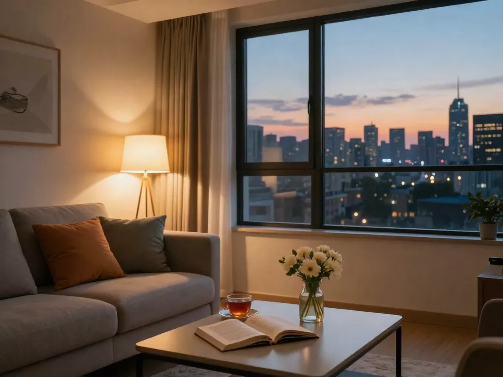 Cozy and stylish דירות דיסקרטיות interior showcasing modern living space and ambiance.